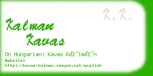 kalman kavas business card